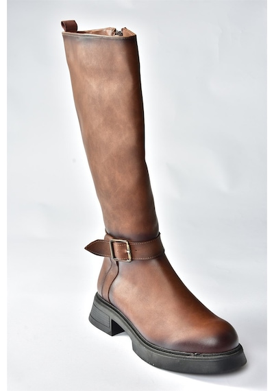 Fox Shoes Taba Alçak Topuklu Günlük Kadın Çizme N674265009 Taba