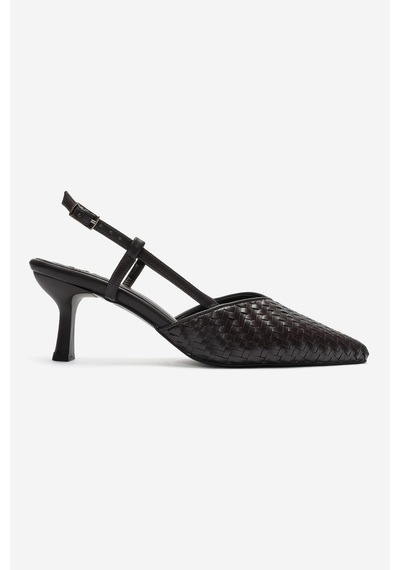 Luvi Shoes Mavero Kahverengi Örgü Kadın Topuklu Ayakkabı