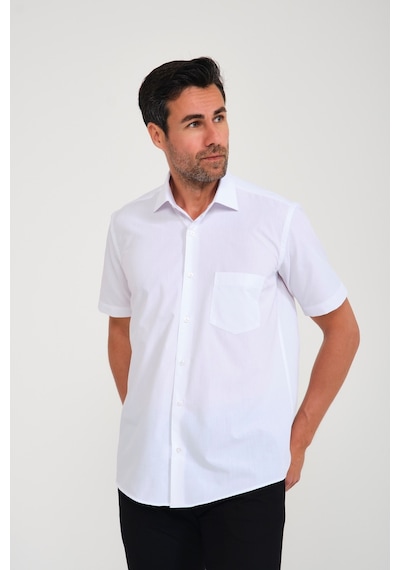 Fitmens Erkek Klasik Kısa Kol Terry Cotton Düz Hediye Kutulu Gömlek - Bey