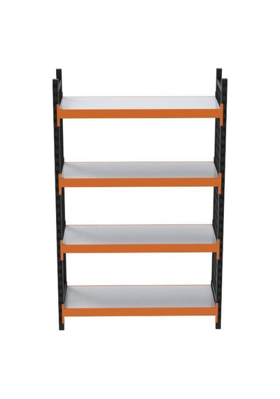 4 Katlı Tel Kafesli Dekoratif Midi Rack - Ekonomik Depo,arşiv, Kiler Rafı Siyah-turuncu-46x150 Cm-150 Cm Çok Renkli