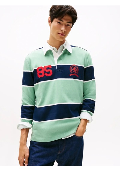 Tommy Hilfiger Tjm Rlx Strıpe Rugby, Mas Yeşil Erkek Polo T-shirt