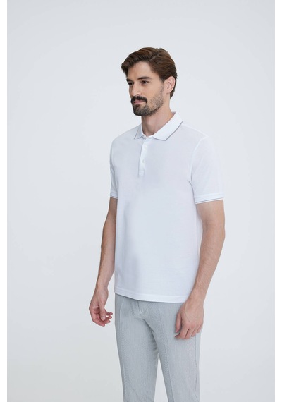Erkek Beyaz Polo Yaka T-shirt