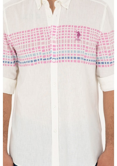U.s. Polo Assn. Erkek Menekşe Gömlek Desenli 50283773-vr037 Menekşe