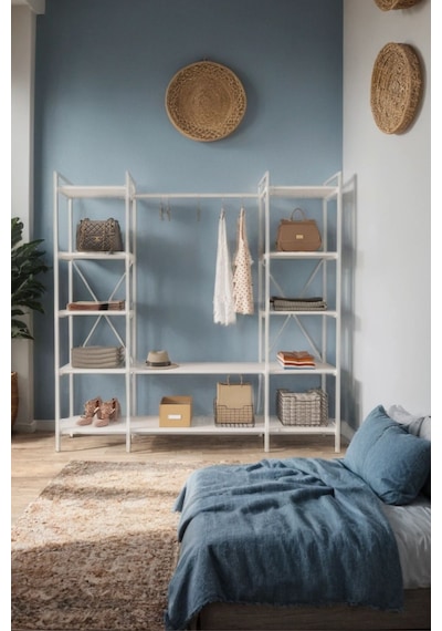 Nilamu Beyaz Elbise Dolabı Metal Gövdeli Açık Askılık & Organizer Dolap 175 170 34 Cm Beyaz Nilamu Beyaz Elbise Dolabı Metal Gövdeli Açık Askılık & Organizer Dolap 175 170 34 Cm Beyaz