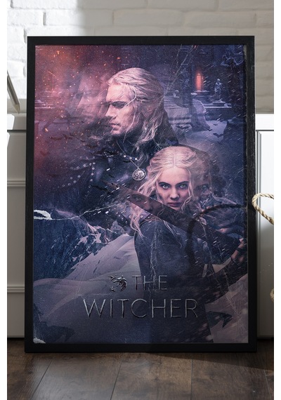 The Witcher Siyah Ahşap Çerçeveli Poster, Dizi Duvar Tablosu
