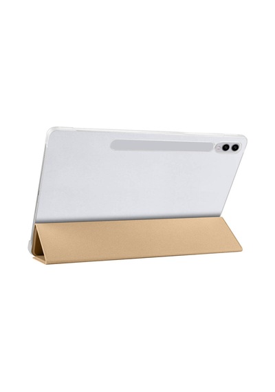 Galaxy Uyumlu  Tab S9 Fe Plus Smart Cover Standlı 1-1 Tablet Kılıfı Gold Kapaklı Kılıf