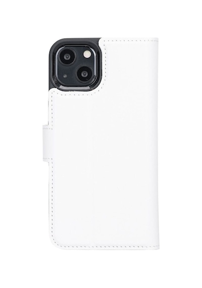 Apple Uyumlu  iPhone 13 Deri Cüzdanlı Kılıf F3 Beyaz