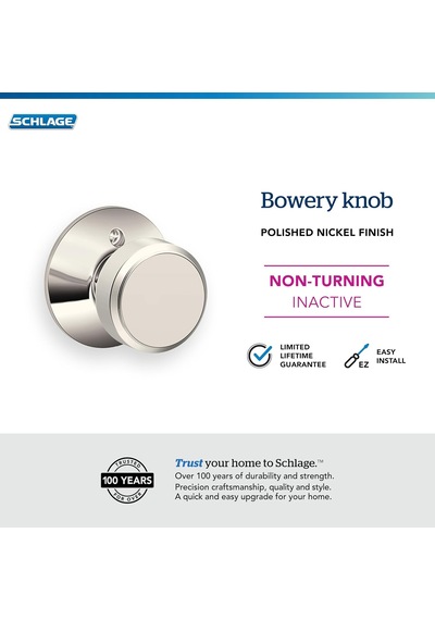 Bowery Düğmesi Dönmeyen Kilit, Parlak Nikel F170 Bwe 618 Diğer