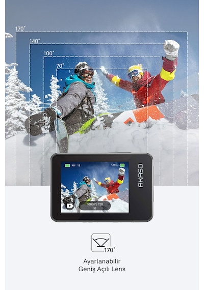 Akaso Brave 7 4K Aksiyon Kamera ve Süper Aksesuar Seti (Akaso Türkiye 2 Yıl Garantili)