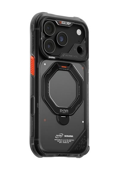 Apple iPhone 18 Pro Uyumlu Kılıf M-safe Şarj Özellikli Standlı Skinarma Saturn Kapak Siyah