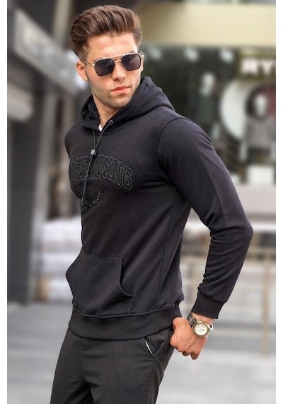 Madmext Madmext Siyah Kapüşonlu Sweatshirt 5289-siyah Siyah