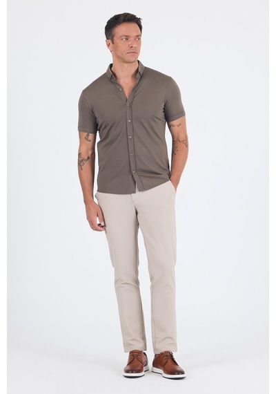 İmza Koyu Haki İtalyan Düğmeli Yaka Kısa Kol Cepsiz Slim Fit Gömlek 1004250255 Koyu Haki İmza Koyu Haki İtalyan Düğmeli Yaka Kısa Kol Cepsiz Slim Fit Gömlek 1004250255 Koyu Haki