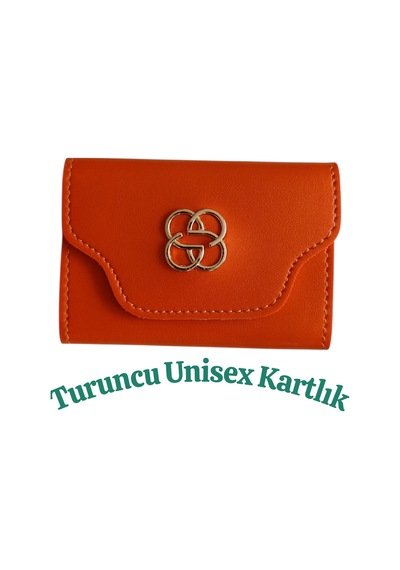 Organıcyou Quanzhou Unısex Akordiyon Çıtçıt Kapamalı 10 Bölmeli Kartlık Turuncu