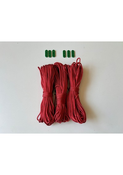 20 Metre X 3 Adet - Gergi Aparatlı Çadır İpi Kırmızı