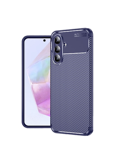 Adige Samsung Uyumlu Galaxy A57 Kılıf Negro Karbon Desen Silikon