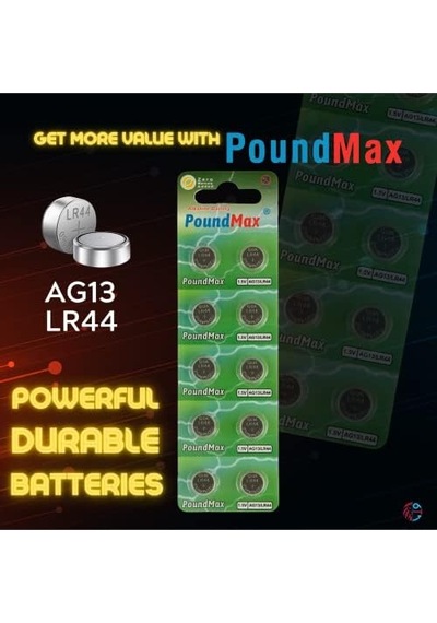 50 X Poundmax Ag13 Lr44 1,5 V Poundmax Alkalin Düğme Pil