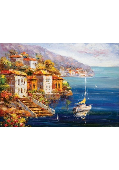 1000 Parça Puzzle 48x68 Cm - Sahilde Yelkenli