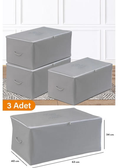 Serstil 3 Adet - Orta Boy Antrasit Hurç 63 X 40 X 34 Cm