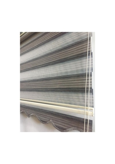 Gri Renkli Zebra Stor Perde Etek Dilimli Gri Siyah - 96158577 Gri Siyah