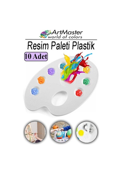 Resim Paleti 10 Adet Plastik Boyama Paleti Godeli Ressam Paleti Akrilik Boya Guaj Boya Suluboya Resim Yapma Boya Paleti