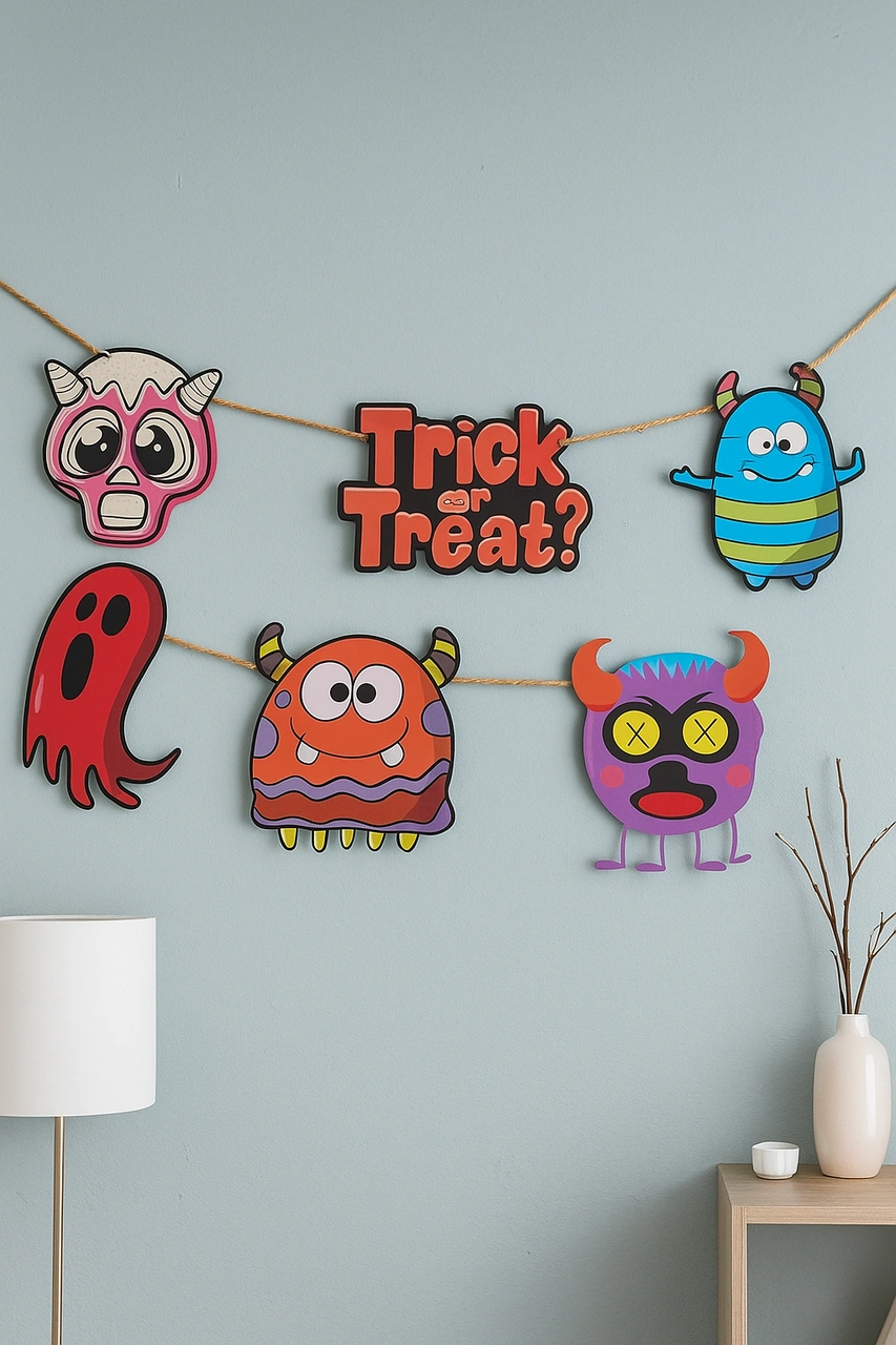 Halloween Cadılar Bayramı Banner Monster 6 Figür Diğer
