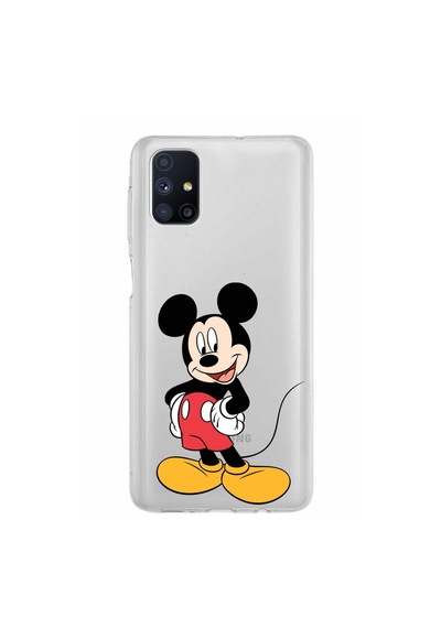 Samsung Galaxy Uyumlu M51 Kapak Mickey Mouse Tasarımlı Şeffaf Silikon Kılıf Şeffaf