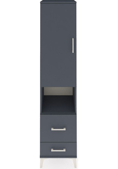 Hyperion Dolap 2 Raflı 2 Çekmeceli Tek Askılı 44x44x195 Antrasit-antrasit Antrasit