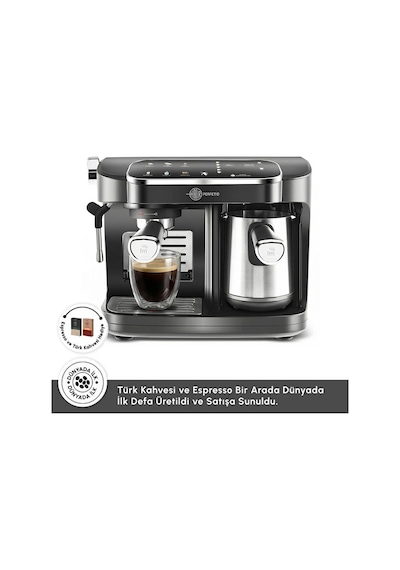 Karaca Hatır Perfetto Dijital Ve Dokunmatik Ekranlı Espresso Ve Türk Kahve Makinesi