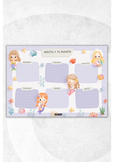 Çocuk Haftalık Planlayıcı - A4 - 30 Yaprak - Öğrenci Planlayıcı - Okul Planlayıcı - Ders Programı - 0624 Çok Renkli