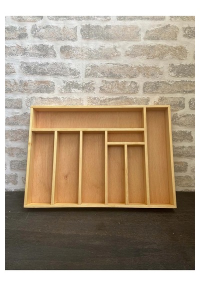 50x35 Cm Ayfiwood Ahşap Kaşıklık Çekmece İçi Yemek Takımı Ve Servis Gereçleri Düzenleyici Organizer