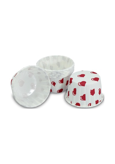 Kafem Kalp Puantiyeli Muffin Kek Kapsülü 50li X 30 Paket Koli - K04 Kalp