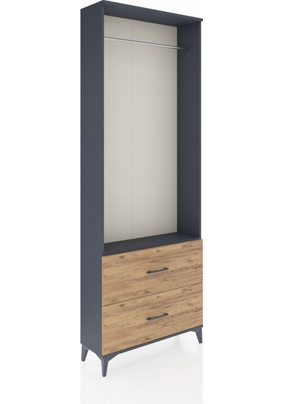 Arges Dolap Tek Raflı 2 Çekmeceli Tek Askılı 88x30x243 Antrasit-çam Antrasit Arges Dolap Tek Raflı 2 Çekmeceli Tek Askılı 88x30x243 Antrasit-çam Antrasit