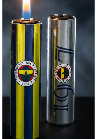 "dekomus Cep Defteri Hediyeli" Lisanslı Fenerbahçe "tekli" Metal Kılıf Taşlı Çakmak Altın