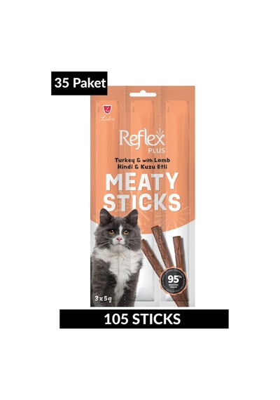Meaty Sticks Hindi Ve Kuzu Etli Kedi Ödül Çubuğu 3x5gr Otuzbeş Paket