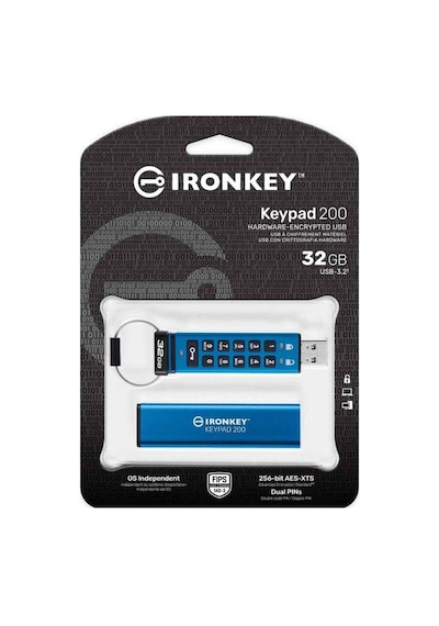 Kingston 32 GB IronKey Keypad 200 USB 3.2 Gen1 IKKP200-32GB USB Bellek