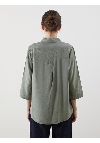 Lcwaıkıkı Classic Yeşil Loose Fit Kadın Gömlek