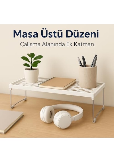 Mini Dikdörtgen Raf Düzenleyici Pratik Mutfak &amp Dolap Organizeri, Katlanabilir Metal Ayaklı Dayanıklı Raf Diğer