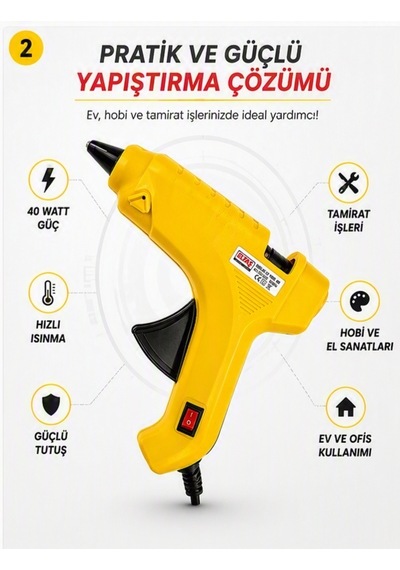 Eltaş 40w Mum Silikon Tabancası Sıcak Slikon Yapıştırma Tabancası Lrd-123