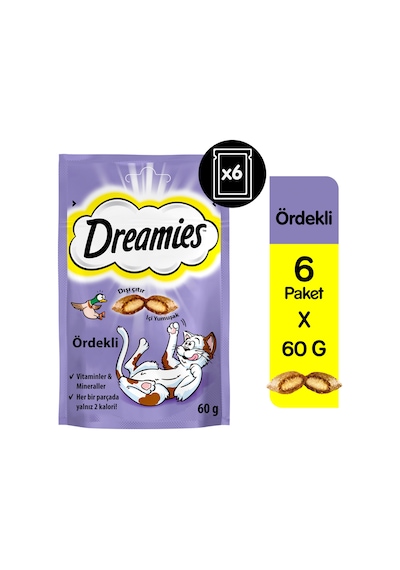 Dreamies Ördekli Kedi Ödül Bisküvisi 6 x 60 G