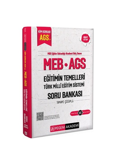 Meb Ags Kim Korkar Eğitimin Temelleri Türk Milli Eğitim Sistemi Soru Bankası Pegem Yayınları