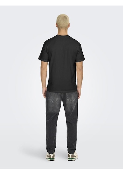 Only & Sons Onsdawson Erkek Regular Fit Kısa Kollu T-shirt Günlük Kullanım Siyah