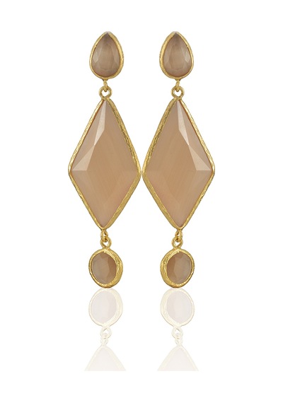 Kadir Jewellery 22 Ayar Altın Kaplama Kadın Sallantılı Küpe -el İşçiliği Ve Hipoalerjenik Küpe Turuncu 00998281