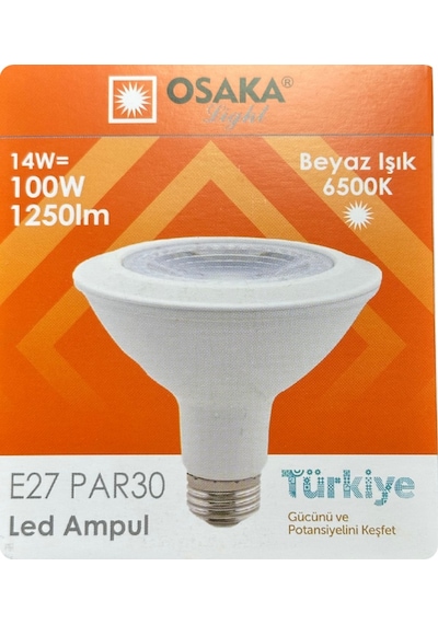 5 Adet Osaka 14w 100w Beyaz Işık 6500k E27 Duylu Kalın Duy Led Par30 Ampul