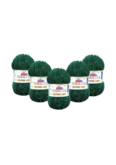 Himalaya Dolphin Baby Kadife Ip 5'li Paket 80362 Zümrüt 100 Gr 120 Mt 769629462889