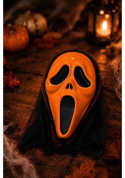 Turuncu Çığlık Korku Maskesi Halloween Cadılar Bayramı Kostüm Yüz Maskesi Tüm Yaşlar
