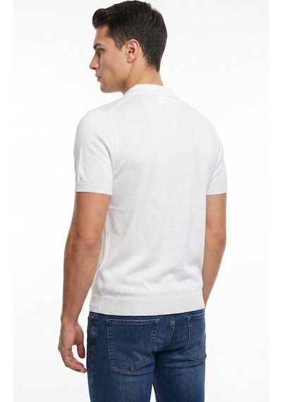Raymons Erkek Polo Yaka Kısa Kollu Triko Tişört Regular Kalıp Bgl-st05560 Beyaz