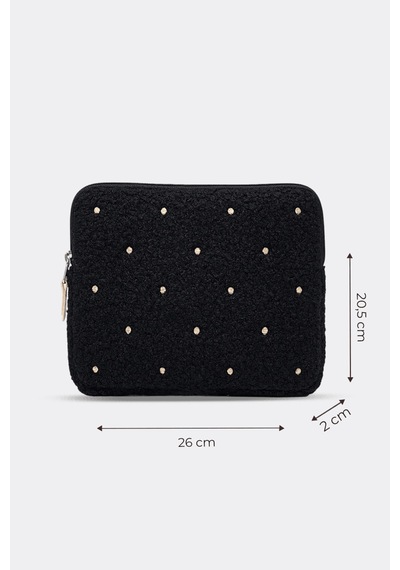 Mussen Puantiyeli Tablet Kılıfı 10 & 11 İnç Uyumlu Siyah