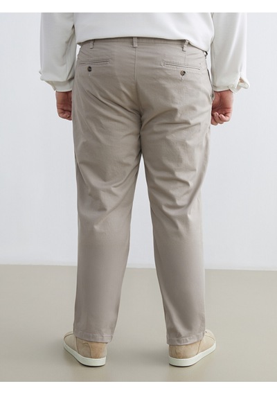 Lcwaıkıkı Classic Bej Büyük Beden Standart Kalıp Erkek Chino Pantolon