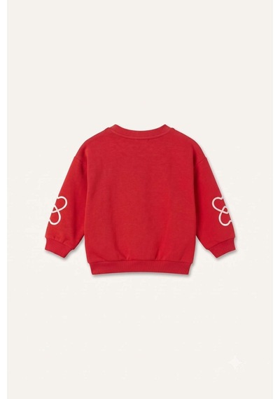 Defacto Bisiklet Yaka Baskılı Kalın Sweatshirt Kumaşı Sweatshirt Kız Bebek I0896a526aurd70 Kırmızı-rd70