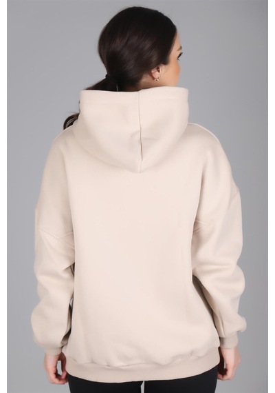 Sweetness Kadın Açık Bej Kapüşonlu Sweatshirt Açık Bej
